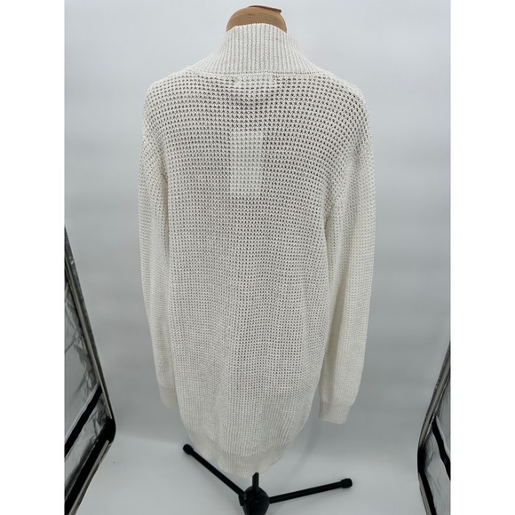 Kirundo Womens Open Front Knit Cardigan Sweater Pockets Casual White XL - Picture 3 of 11